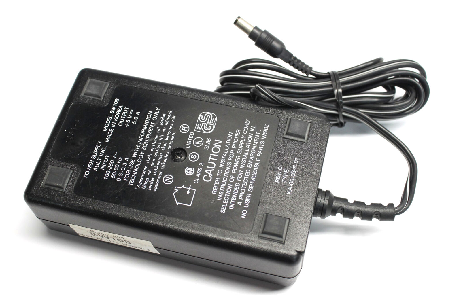 New Ault SW108 DC 5V 5.0A Class 2 Power Supply AC Adapter